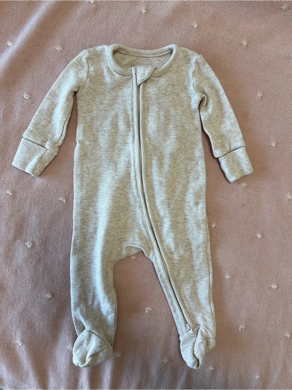 Colored Organics Zipper Pajamas - Oat 2